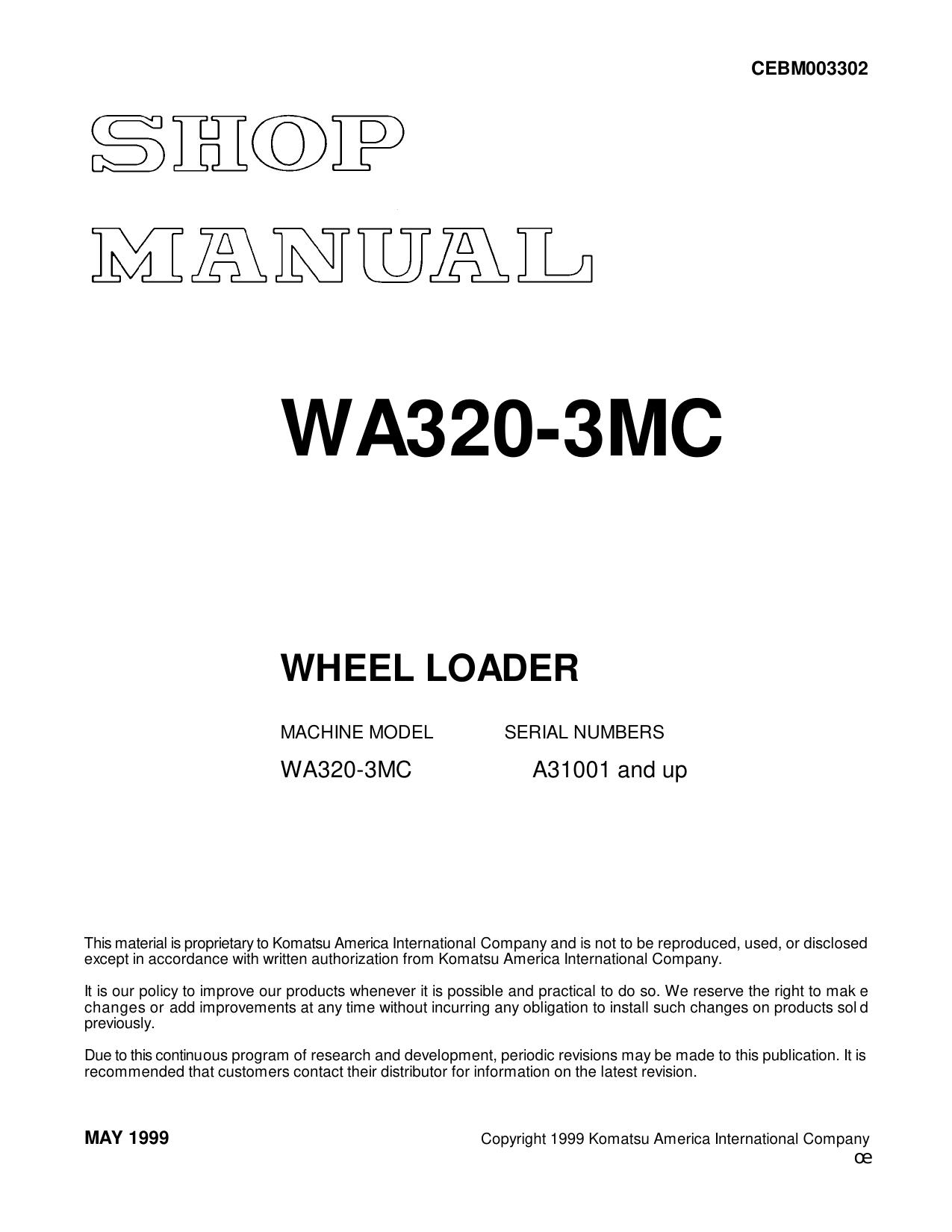 WA320-3MC Shop Manual